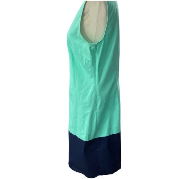 Sail to Sable Color block Navy blue & mint green Classic Tunic Dress Size Medium - Picture 5 of 11
